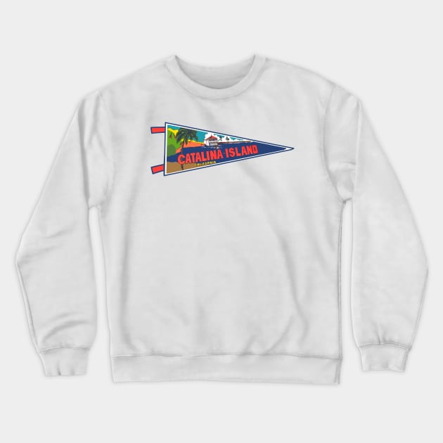 Catalina Island Pennant Crewneck Sweatshirt by zsonn